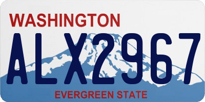 WA license plate ALX2967
