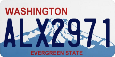 WA license plate ALX2971