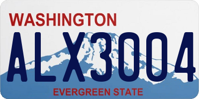 WA license plate ALX3004