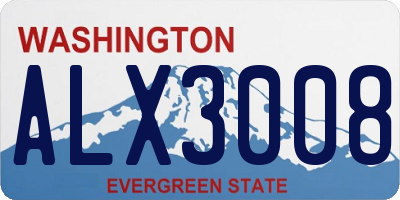 WA license plate ALX3008