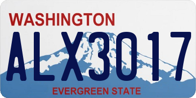 WA license plate ALX3017
