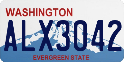 WA license plate ALX3042