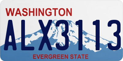WA license plate ALX3113