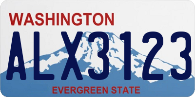 WA license plate ALX3123