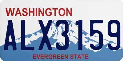 WA license plate ALX3159