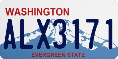 WA license plate ALX3171