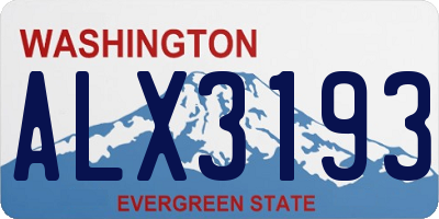 WA license plate ALX3193