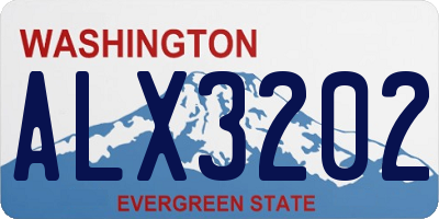WA license plate ALX3202