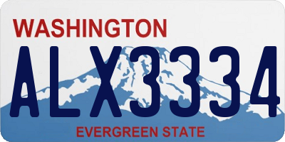WA license plate ALX3334