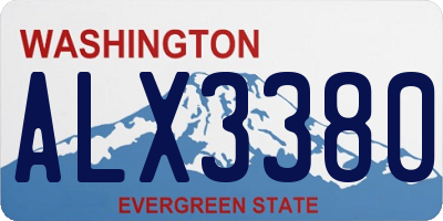 WA license plate ALX3380
