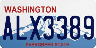 WA license plate ALX3389