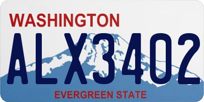 WA license plate ALX3402