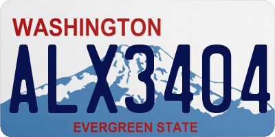 WA license plate ALX3404