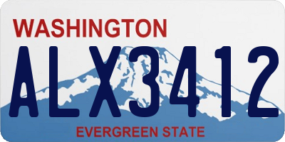 WA license plate ALX3412