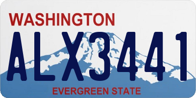 WA license plate ALX3441