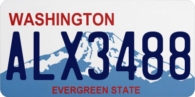 WA license plate ALX3488