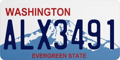 WA license plate ALX3491