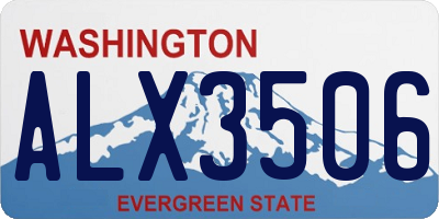 WA license plate ALX3506