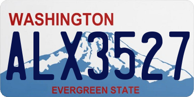 WA license plate ALX3527