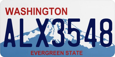 WA license plate ALX3548