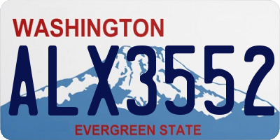 WA license plate ALX3552