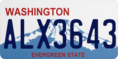 WA license plate ALX3643