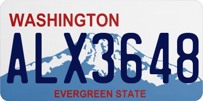 WA license plate ALX3648