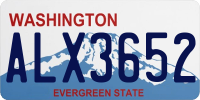 WA license plate ALX3652