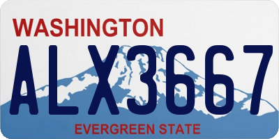 WA license plate ALX3667