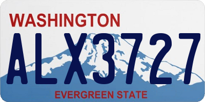 WA license plate ALX3727