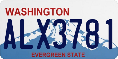 WA license plate ALX3781