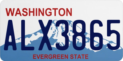 WA license plate ALX3865
