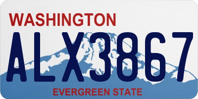 WA license plate ALX3867