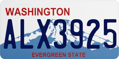 WA license plate ALX3925
