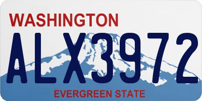 WA license plate ALX3972