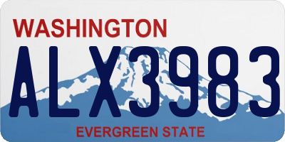 WA license plate ALX3983