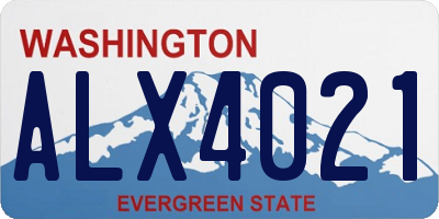 WA license plate ALX4021