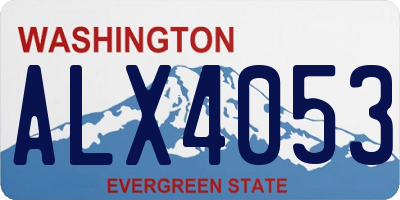 WA license plate ALX4053
