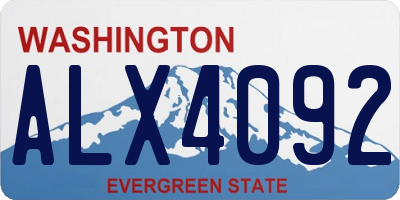 WA license plate ALX4092