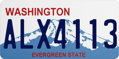 WA license plate ALX4113