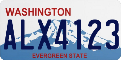 WA license plate ALX4123