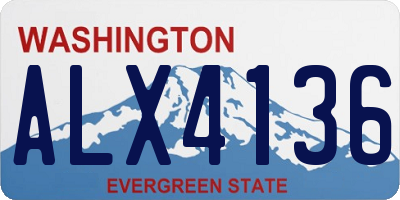 WA license plate ALX4136