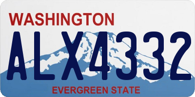 WA license plate ALX4332