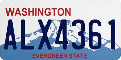 WA license plate ALX4361