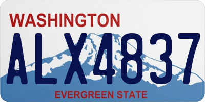 WA license plate ALX4837