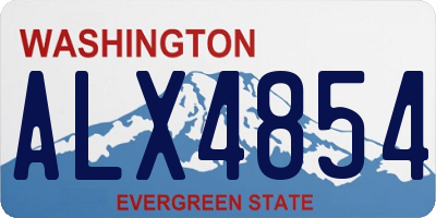 WA license plate ALX4854