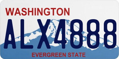 WA license plate ALX4888