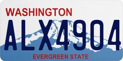 WA license plate ALX4904