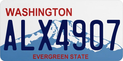 WA license plate ALX4907