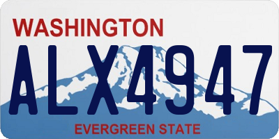 WA license plate ALX4947
